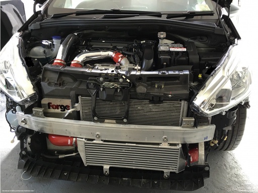 Kit durites aluminium Turbo + coupleurs silicone pour Peugeot 208 Gti - (Durite Rouge)