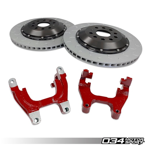 2-PIECE FLOATING REAR BRAKE ROTOR 350MM UPGRADE FOR MQB VW & AUDI - RED