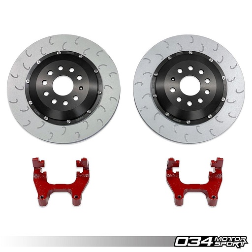 2-PIECE FLOATING REAR BRAKE ROTOR 350MM UPGRADE FOR MQB VW & AUDI - RED