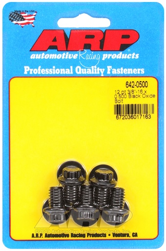 3/8-16 x 0.500 12pt black oxide bolts
