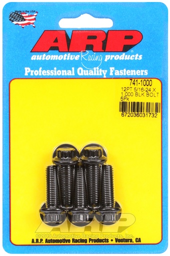 5/16-24 x 1.000 12pt black oxide bolts