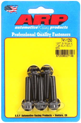 5/16-24 x 1.250 12pt black oxide bolts