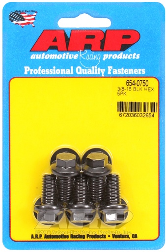 3/8-16 x 0.750 hex 7/16 wrenching black oxide bolts
