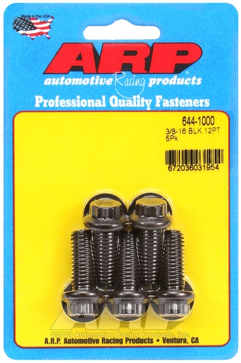 3/8-16 x 1.000 12pt 7/16 wrenching black oxide bolts