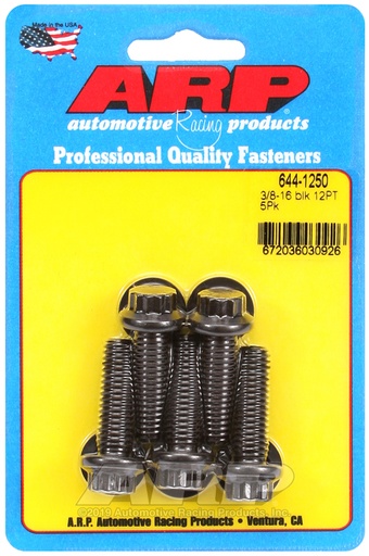 3/8-16 x 1.250 12pt 7/16 wrenching black oxide bolts