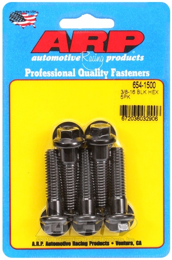 3/8-16 x 1.500 hex 7/16 wrenching black oxide bolts