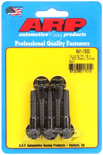 5/16-18 x 1.500 12pt black oxide bolts
