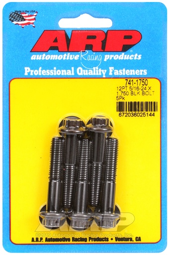 5/16-24 x 1.750 12pt black oxide bolts