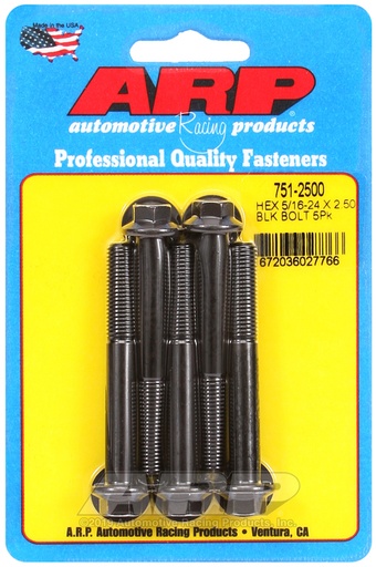 5/16-24 x 2.500 hex black oxide bolts
