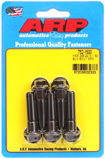 3/8-24 x 1.500 hex black oxide bolts