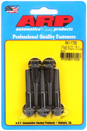 5/16-18 x 1.750 12pt black oxide bolts