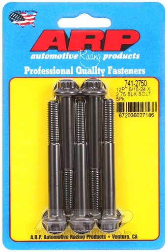 5/16-24 x 2.750 12pt black oxide bolts
