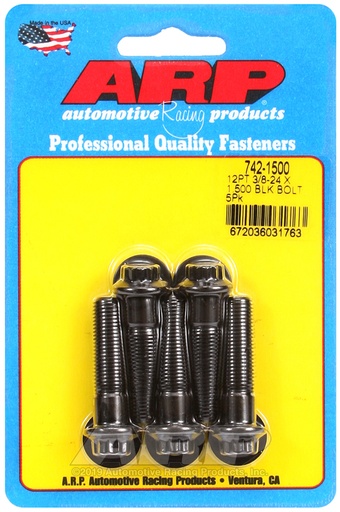 3/8-24 x 1.500 12pt black oxide bolts