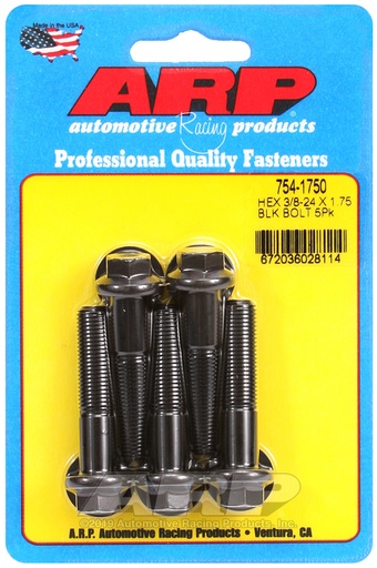 3/8-24 x 1.750 hex 7/16 wrenching black oxide bolts