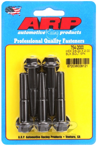 3/8-24 x 2.000 hex 7/16 wrenching black oxide bolts