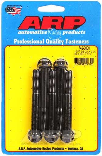 3/8-24 x 3.000 12pt black oxide bolts