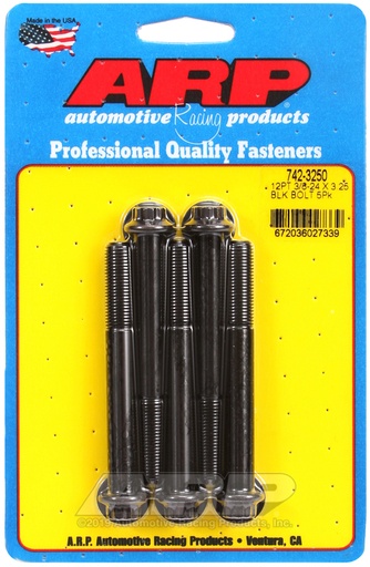 3/8-24 x 3.250 12pt black oxide bolts
