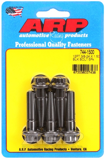 3/8-24 x 1.500 12pt 7/16 wrenching black oxide bolts