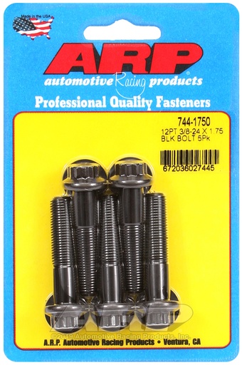 3/8-24 x 1.750 12pt 7/16 wrenching black oxide bolts