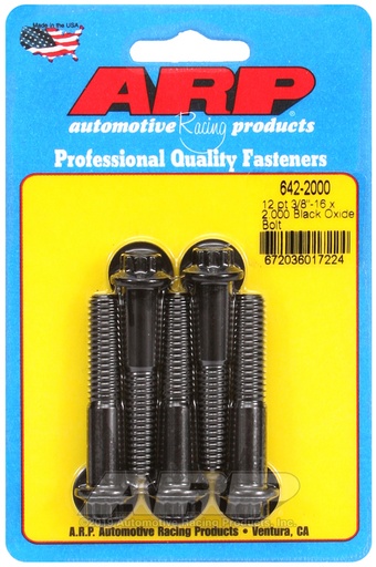 3/8-16 x 2.000 12pt black oxide bolts
