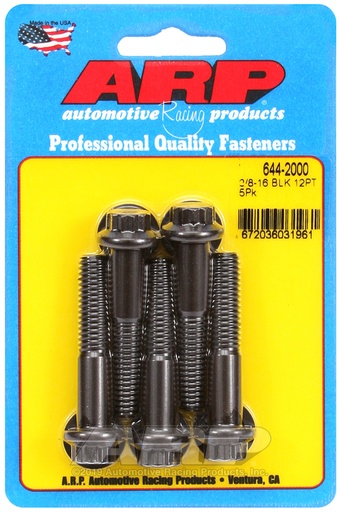 3/8-16 x 2.000 12pt 7/16 wrenching black oxide bolts