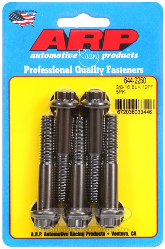 3/8-16 x 2.250 12pt 7/16 wrenching black oxide bolts