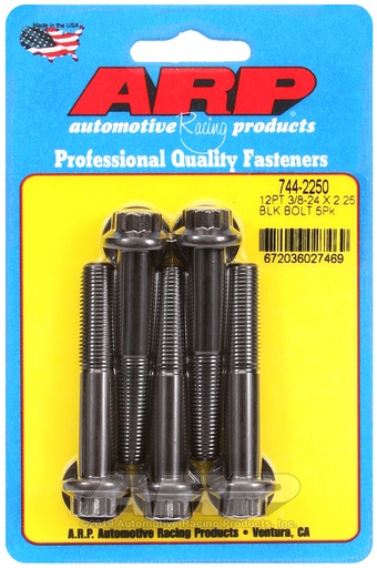 3/8-24 x 2.250 12pt 7/16 wrenching black oxide bolts