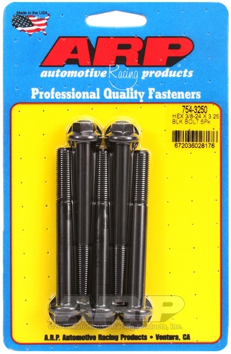 3/8-24 x 3.250 hex 7/16 wrenching black oxide bolts