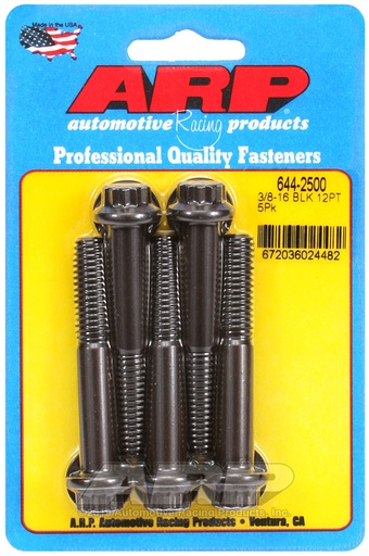 3/8-16 x 2.500 12pt 7/16 wrenching black oxide bolts