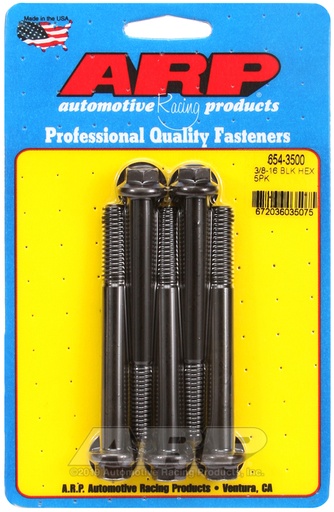 3/8-16 x 3.500 hex 7/16 wrenching black oxide bolts