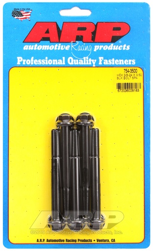 3/8-24 x 3.500 hex 7/16 wrenching black oxide bolts