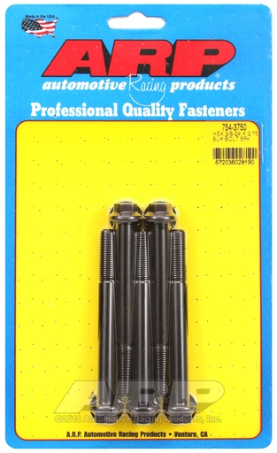 3/8-24 x 3.750 hex 7/16 wrenching black oxide bolts