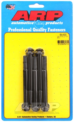3/8-16 x 4.000 hex 7/16 wrenching black oxide bolts