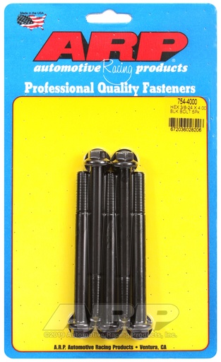 3/8-24 x 4.000 hex 7/16 wrenching black oxide bolts