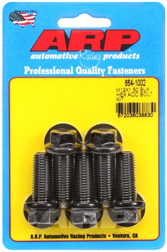 M12 x 1.50 x 30 hex black oxide bolts