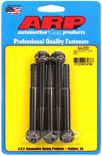 3/8-16 x 3.250 12pt 7/16 wrenching black oxide bolts