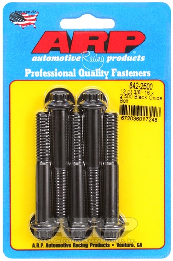 3/8-16 x 2.500 12pt black oxide bolts