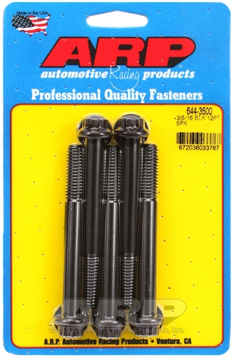 3/8-16 x 3.500 12pt 7/16 wrenching black oxide bolts