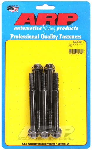 3/8-16 x 3.750 12pt 7/16 wrenching black oxide bolts