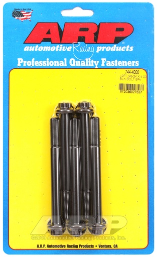 3/8-24 x 4.000 12pt 7/16 wrenching black oxide bolts