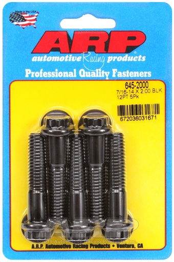 7/16-14 X 2.000 12pt 1/2 wrenching black oxide bolts