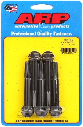 M10 x 1.50 x 70 hex black oxide bolts