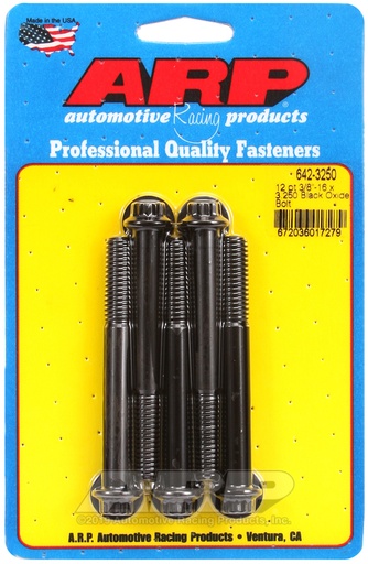 3/8-16 x 3.250 12pt black oxide bolts