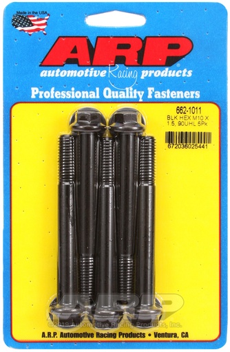 M10 x 1.50 x 90  hex black oxide bolts