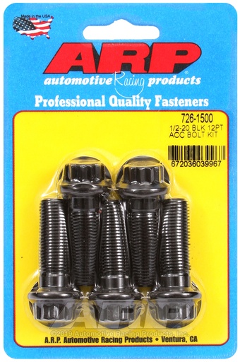 1/2-20 x 1.500 12pt black oxide bolts