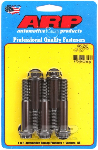 7/16-14 X 2.500 12pt 1/2 wrenching black oxide bolts