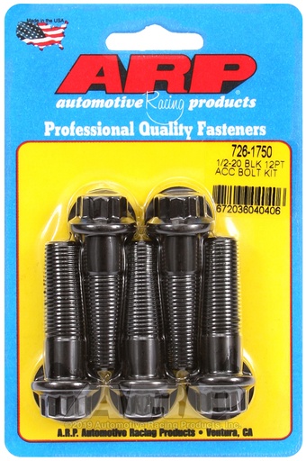 1/2-20 x 1.750 12pt black oxide bolts