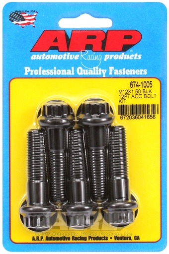 M12 x 1.50 x 45 12pt black oxide bolts