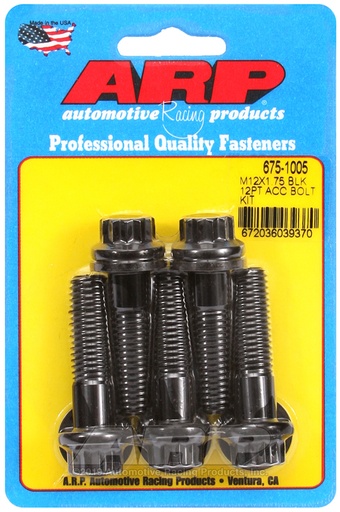 M12 x 1.75 x 45 12pt black oxide bolts