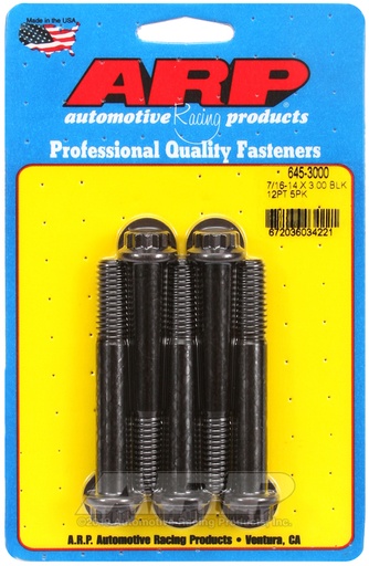 7/16-14 X 3.000 12pt 1/2 wrenching black oxide bolts